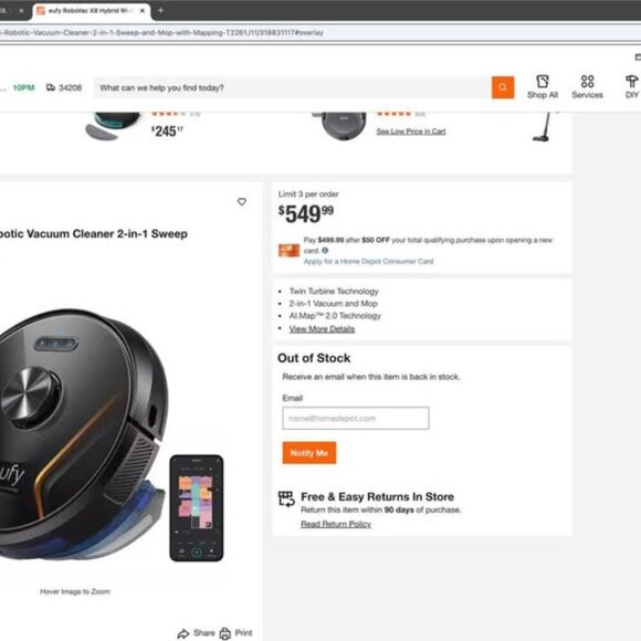 eufy by Anker, RoboVac X8, Robot Vacuum with iPath Laser Navigation Twin-Turbine - Picture 3 of 14